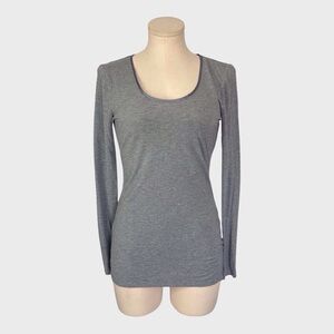 WHBM Ultra Luxe Scoop Neck Long Sleeve FittedTee
